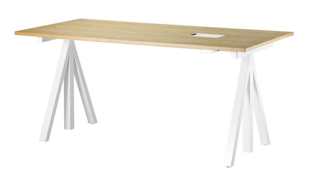 String Motordrivet Skrivbord 160cm Ek | Skrivbord String Motordrivet Skrivbord 160cm Vit laminat | Skrivbord